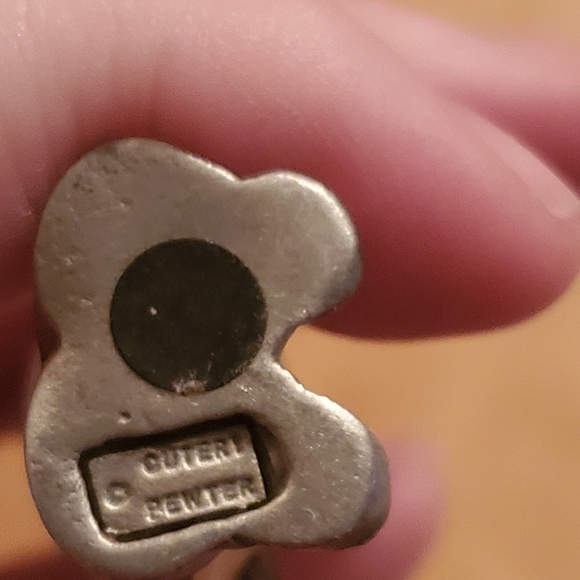 VINTAGE PEWTER FIGURINE/STATUE Clown W/ Crystal For Torso - Picture 3 of 3